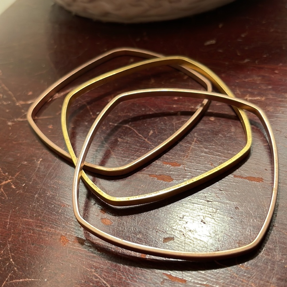Rose gold and gold bangle bracelets